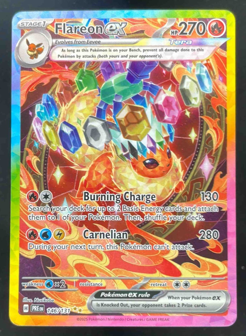 2025 Pokemon Prismatic Evolutions #146/131 Flareon ex