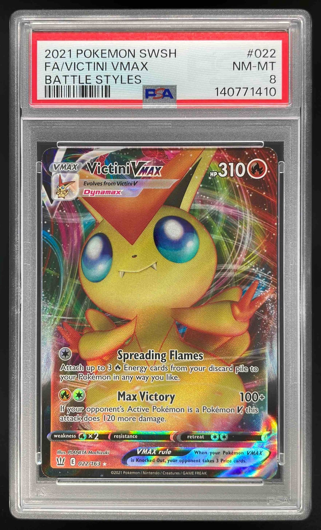 2021 Pokemon Sword & Shield Battle Styles #022/163 Victini VM PSA 8