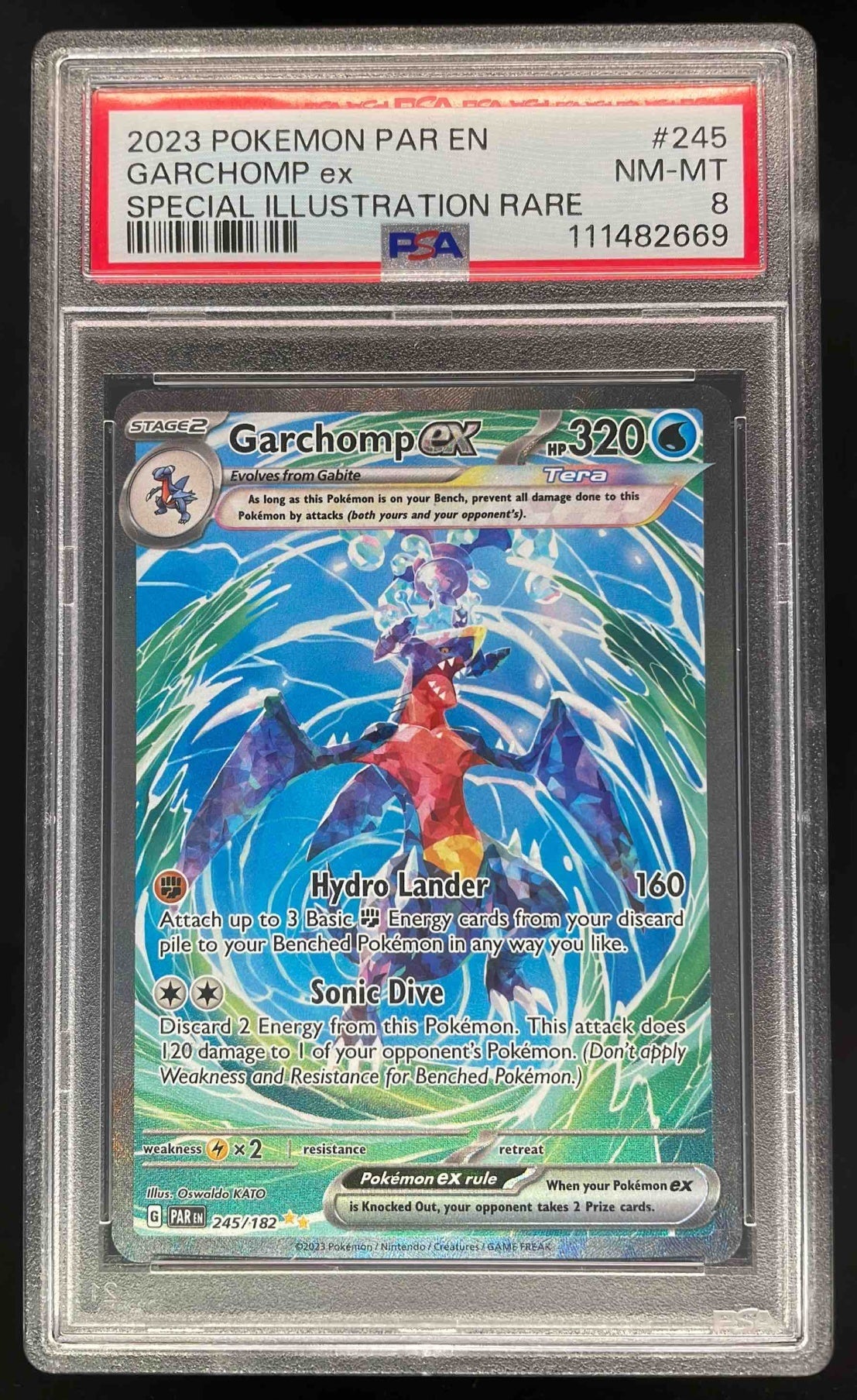 2023 Pokemon SV Paradox Rift #245/182 Garchomp ex PSA 8