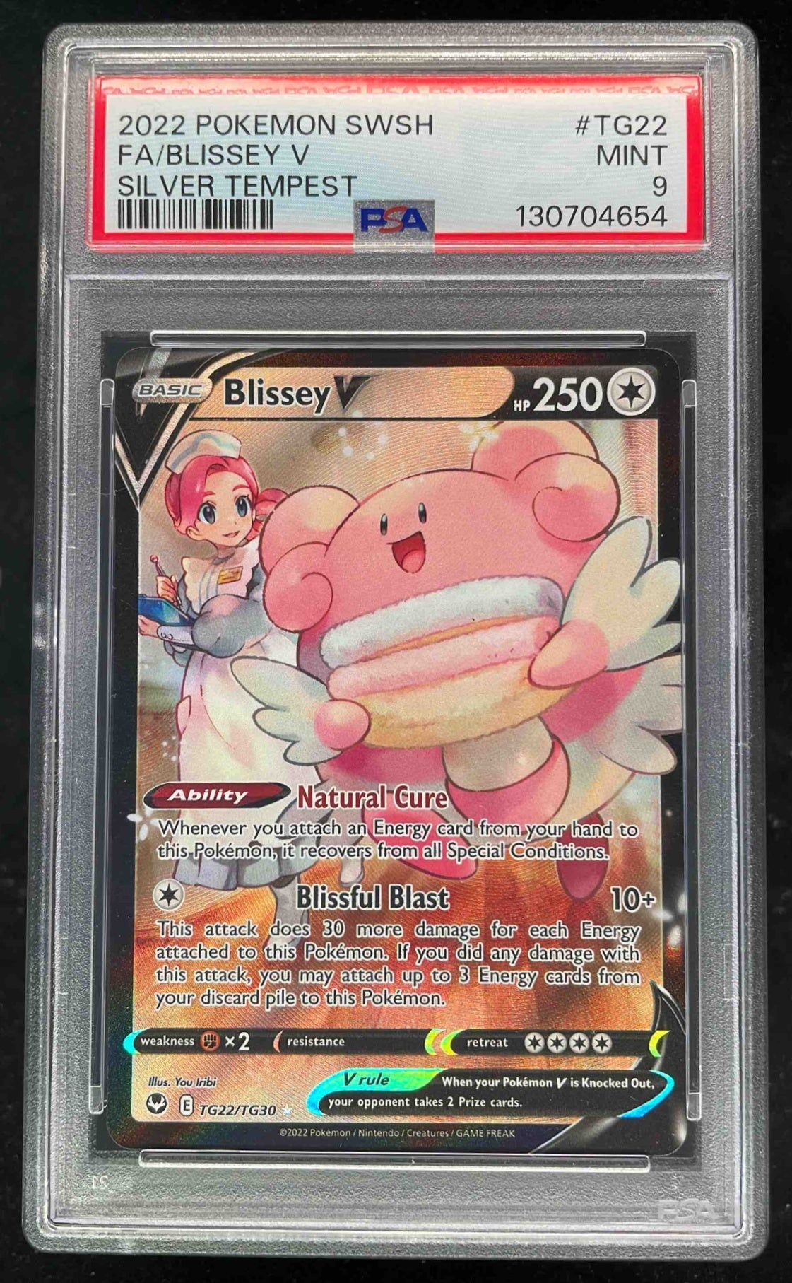 2022 Pokemon Sword & Shield Silver Tempest #TG22/TG30 Blissey V Holo PSA 9