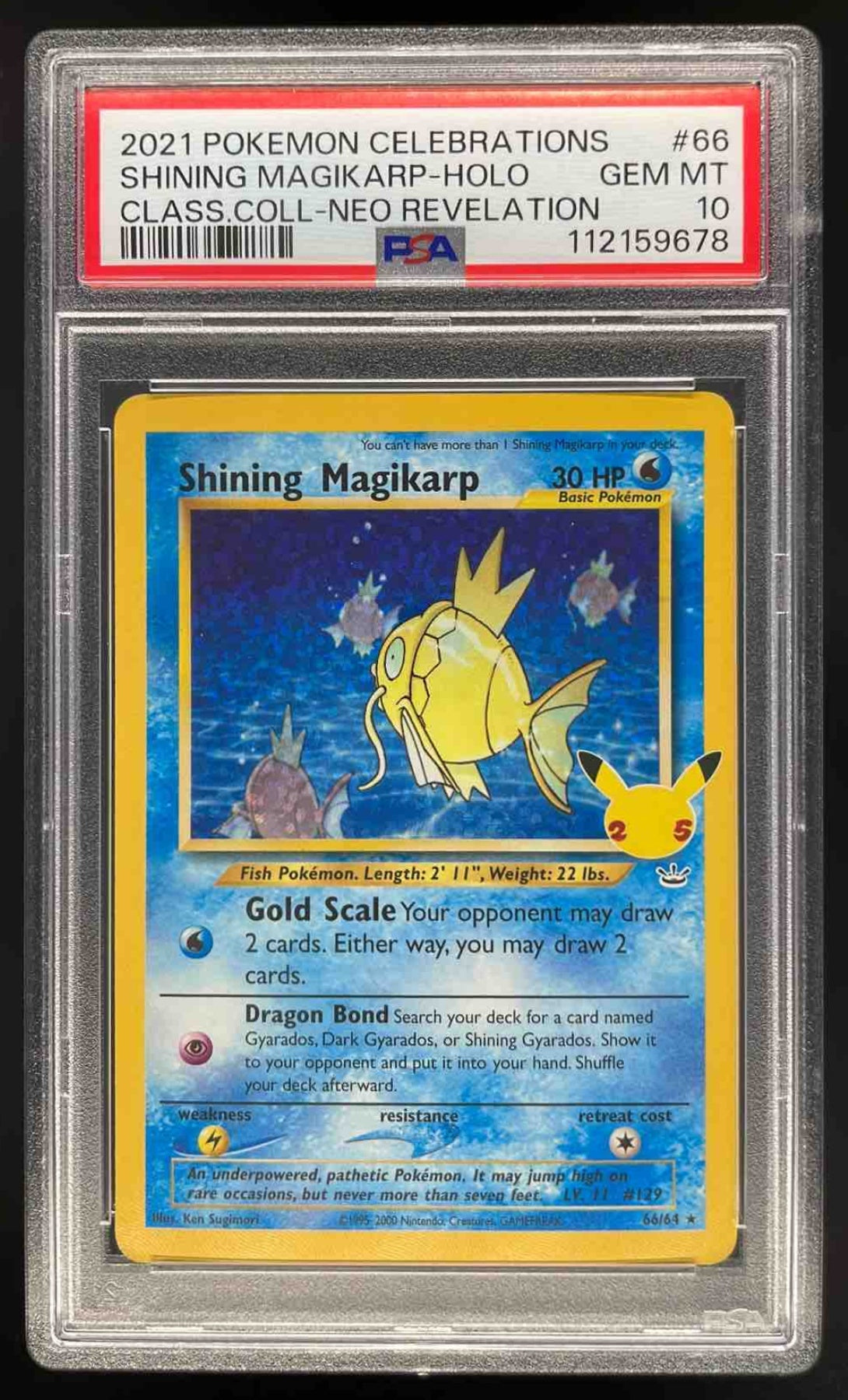 2021 Pokemon Sword & Shield Celebrations Classic #66/64 Shining Magikarp PSA 10