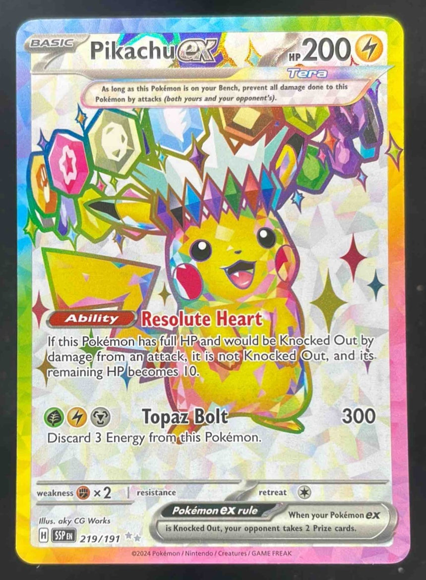 2024 Pokemon Surging Sparks #219/191 Pikachu Ex