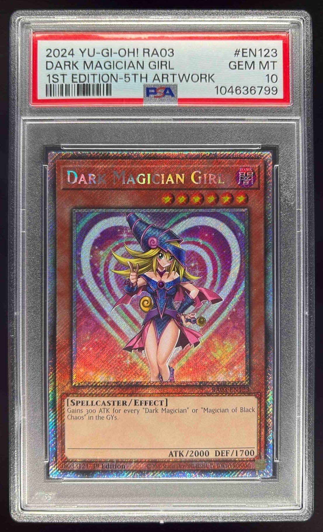 2024 Yu-Gi-Oh! RA03 #EN123 Dark Magician Girl 1st Edition 5th Artwork PSA 10
