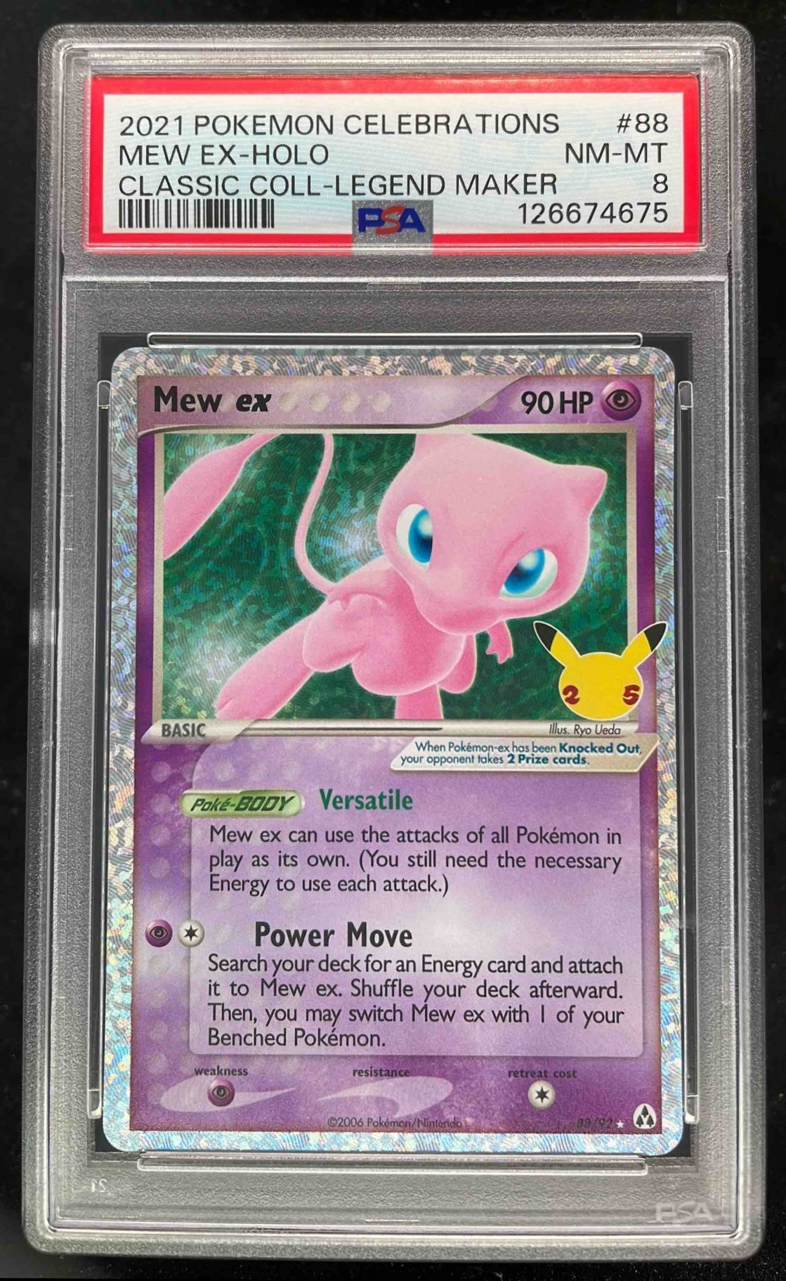 2021 Pokemon Sword & Shield Celebrations Classic Collection #88/92 Mew ex PSA 8