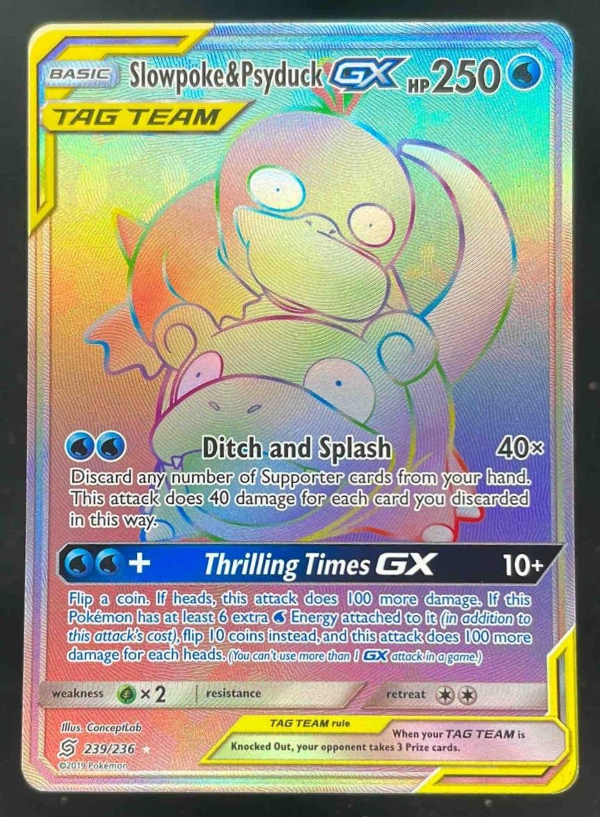 2019 Pokemon Sun & Moon Unified Minds #239/236 Slowpoke & Psyduck Tag Team