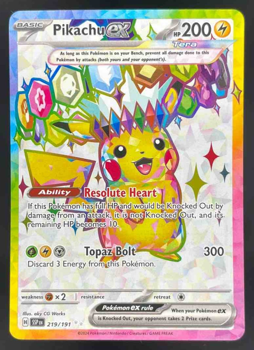 2024 Pokemon Surging Sparks #219/191 Pikachu Ex