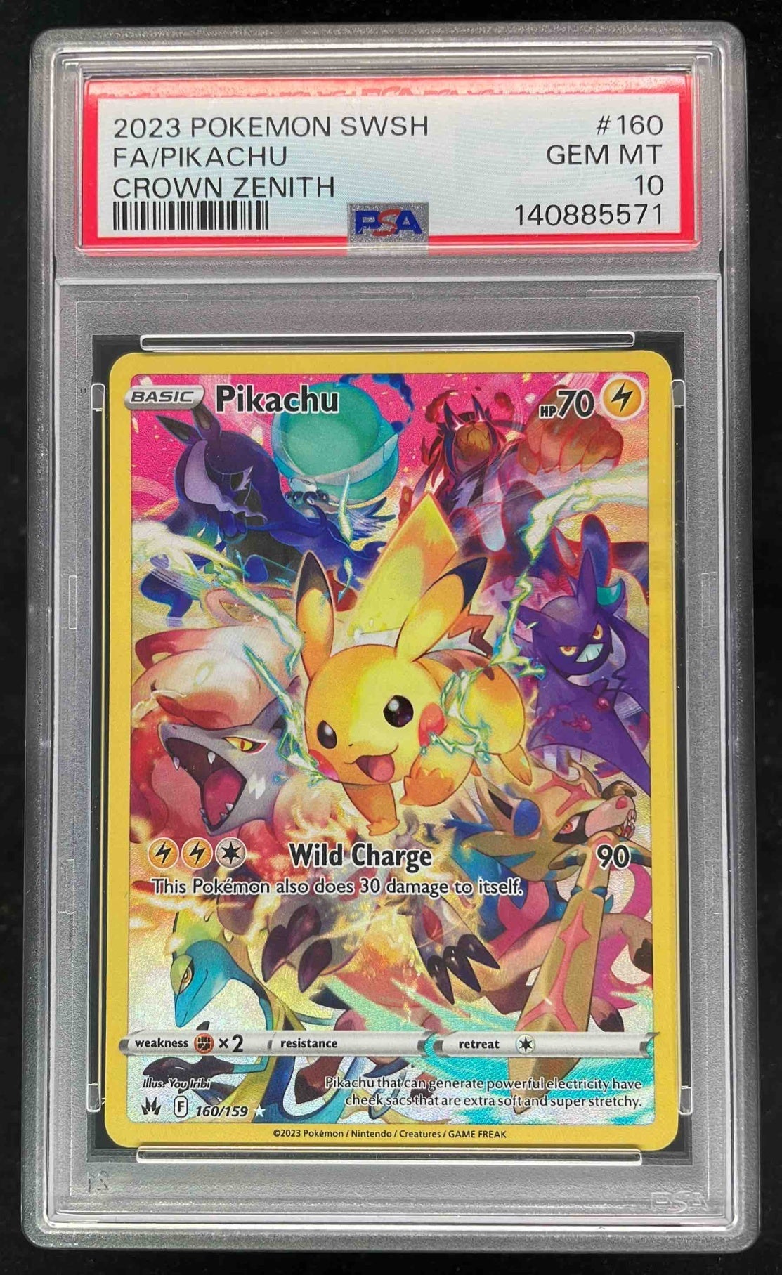 2023 Pokemon Sword & Shield Crown Zenith #160/159 Pikachu PSA 10
