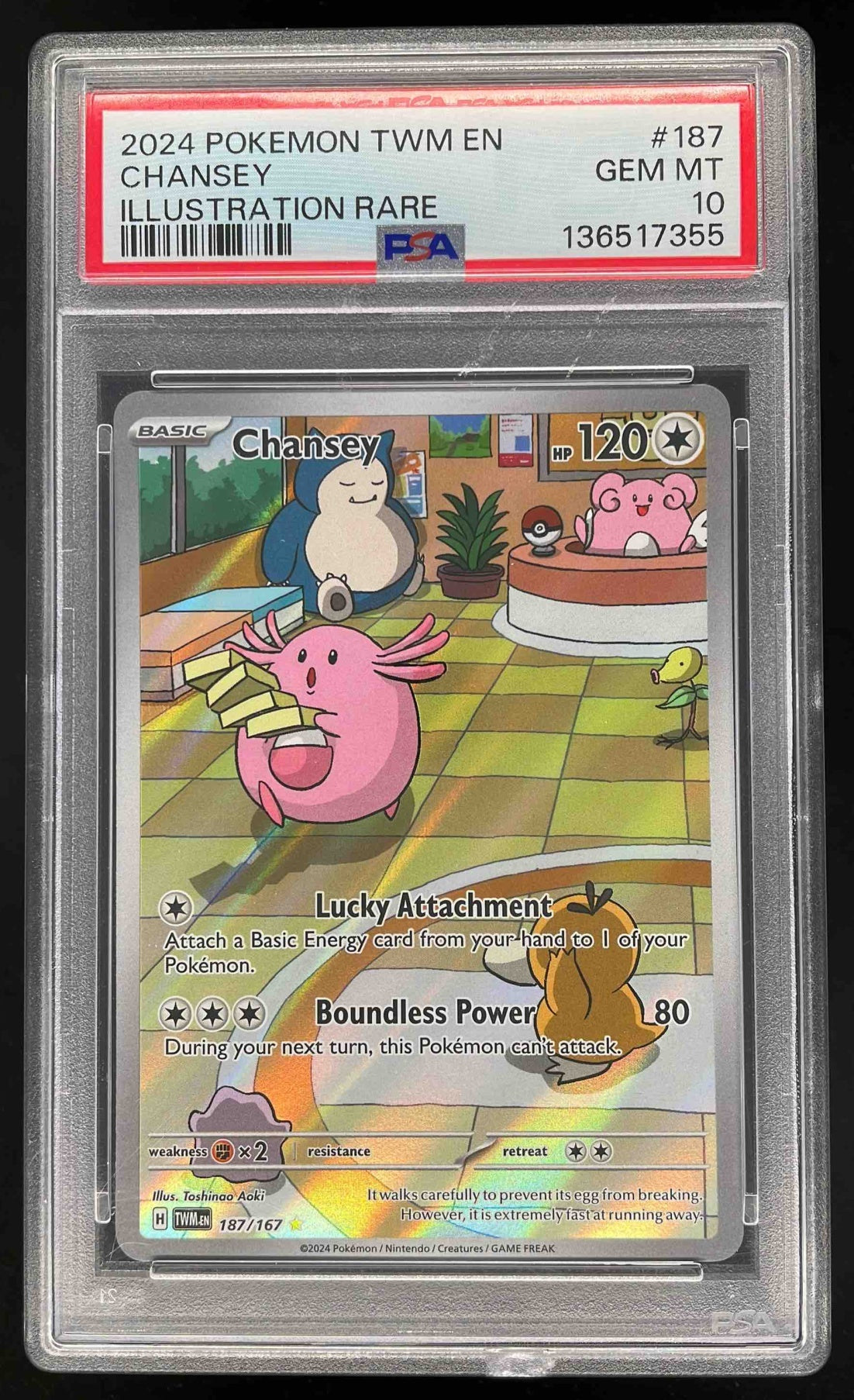 2024 Pokemon Twilight Masquerade #187/167 Chansey PSA 10