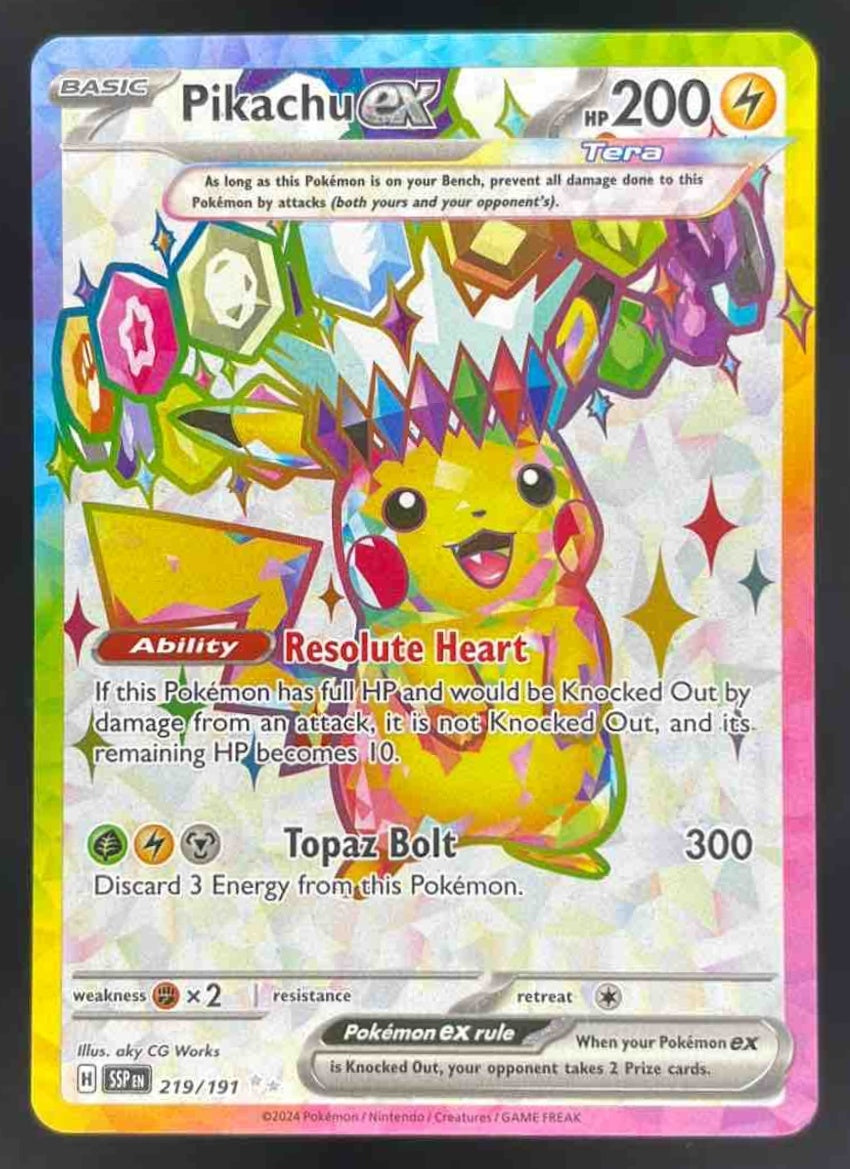 2024 Pokemon Surging Sparks #219/191 Pikachu Ex