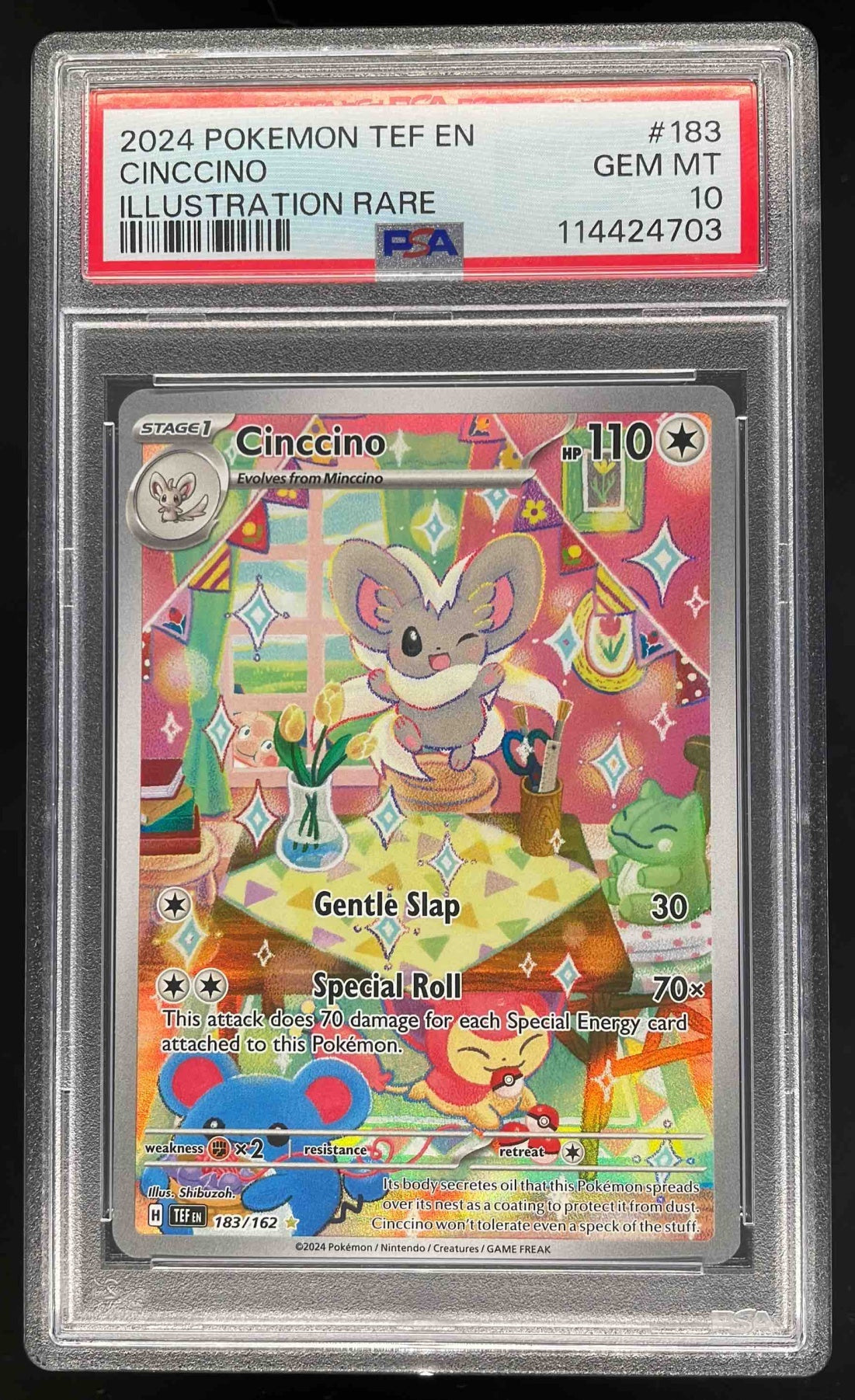 2024 Pokemon Temporal Forces #183/162 Cinccino PSA 10