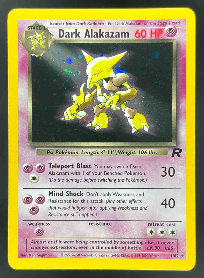 2000 Pokemon Team Rocket #1/82 Dark Alakazam Holo