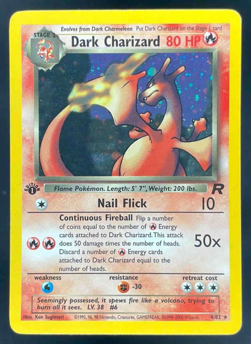 2000 Pokemon Team Rocket First Edition #4/82 Dark Charizard Holo