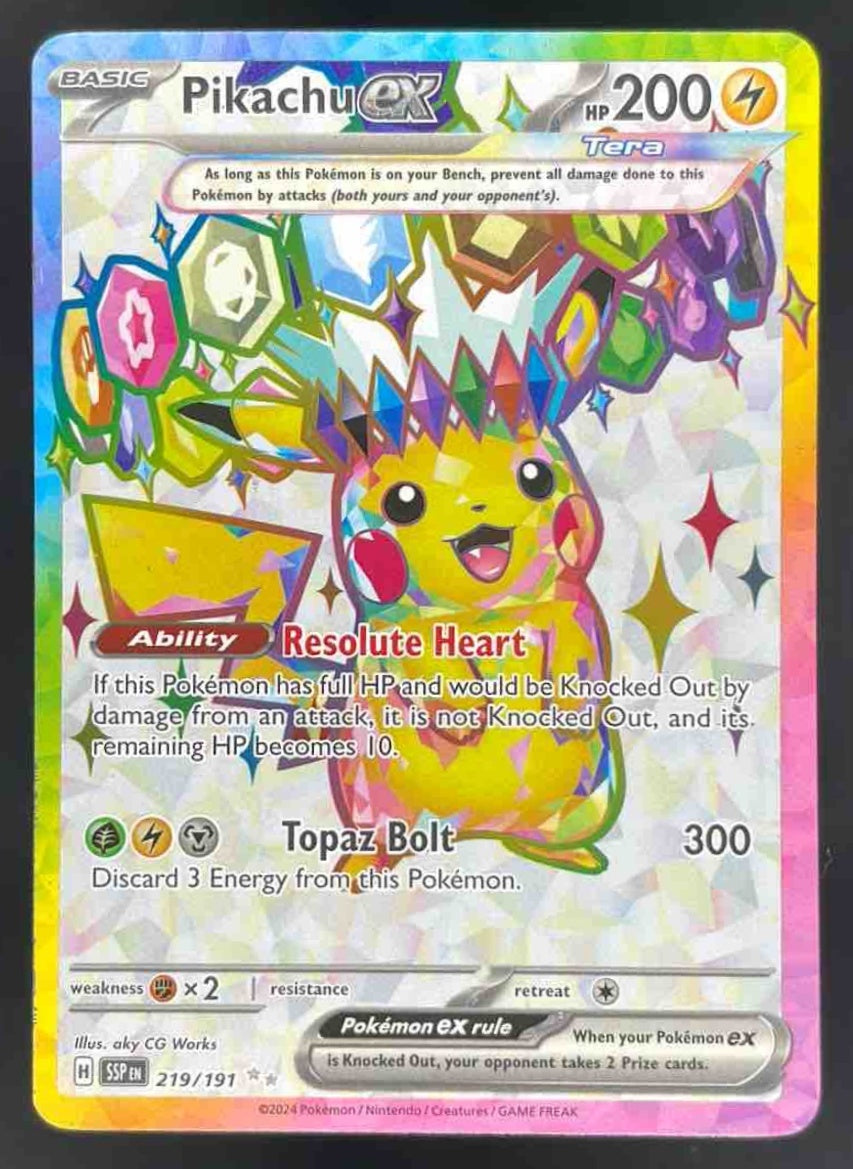 2024 Pokemon Surging Sparks #219/191 Pikachu Ex