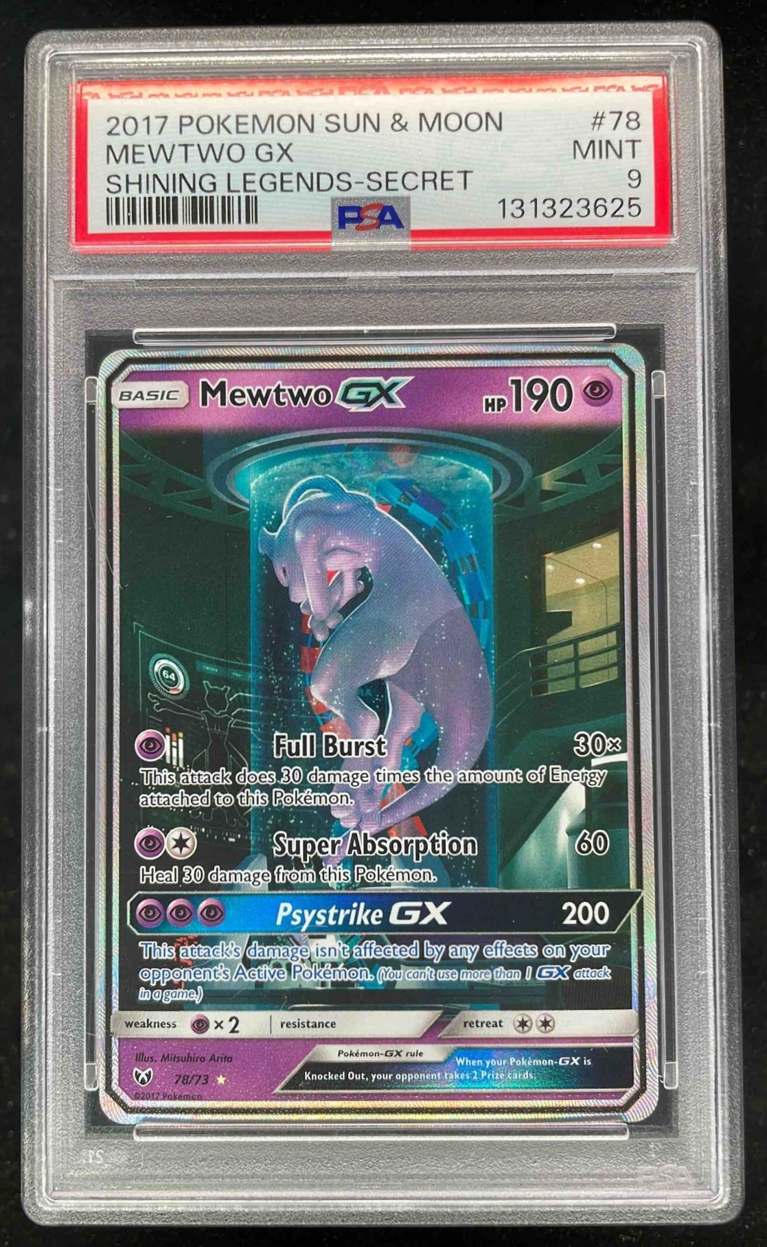 2017 Pokemon Shining Legends #78/73 Mewtwo PSA 9