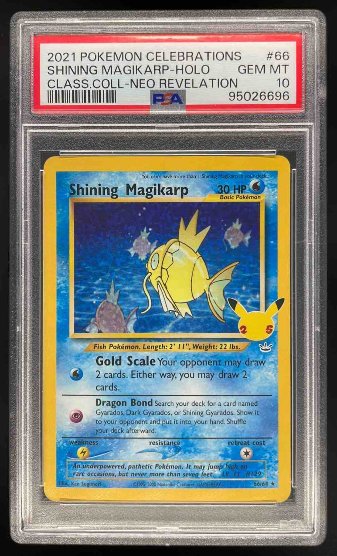 2021 Pokemon Sword & Shield Celebrations Classic #66/64 Shining Magikarp PSA 10