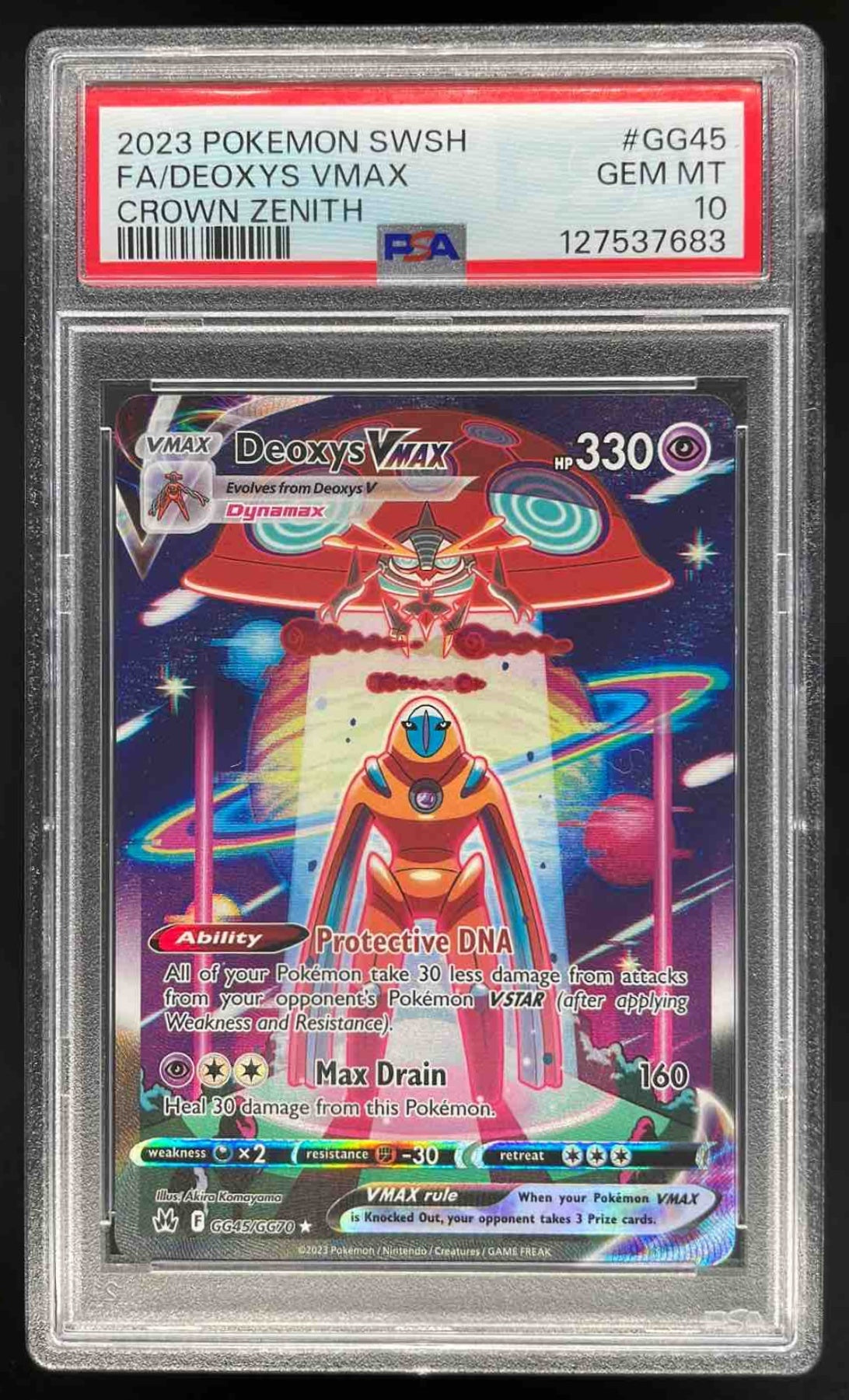 2023 Pokemon Sword & Shield Crown Zenith Galarian #GG45/GG70 Deoxys VMAX PSA 10