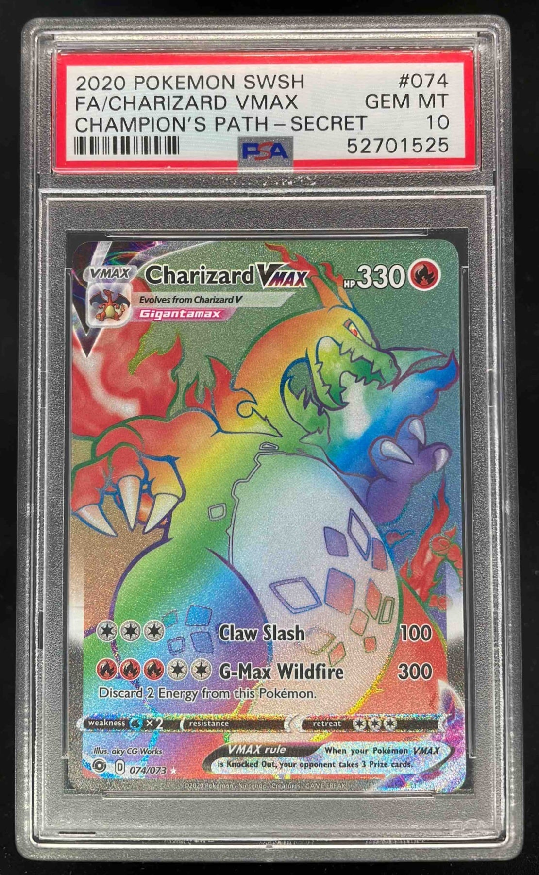 2020 Pokemon Sword & Shield Champion's Path #074/073 Charizard VM PSA 10