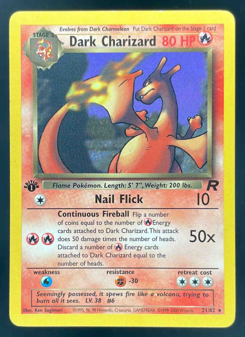 2000 Pokemon Team Rocket First Edition #21/82 Dark Charizard