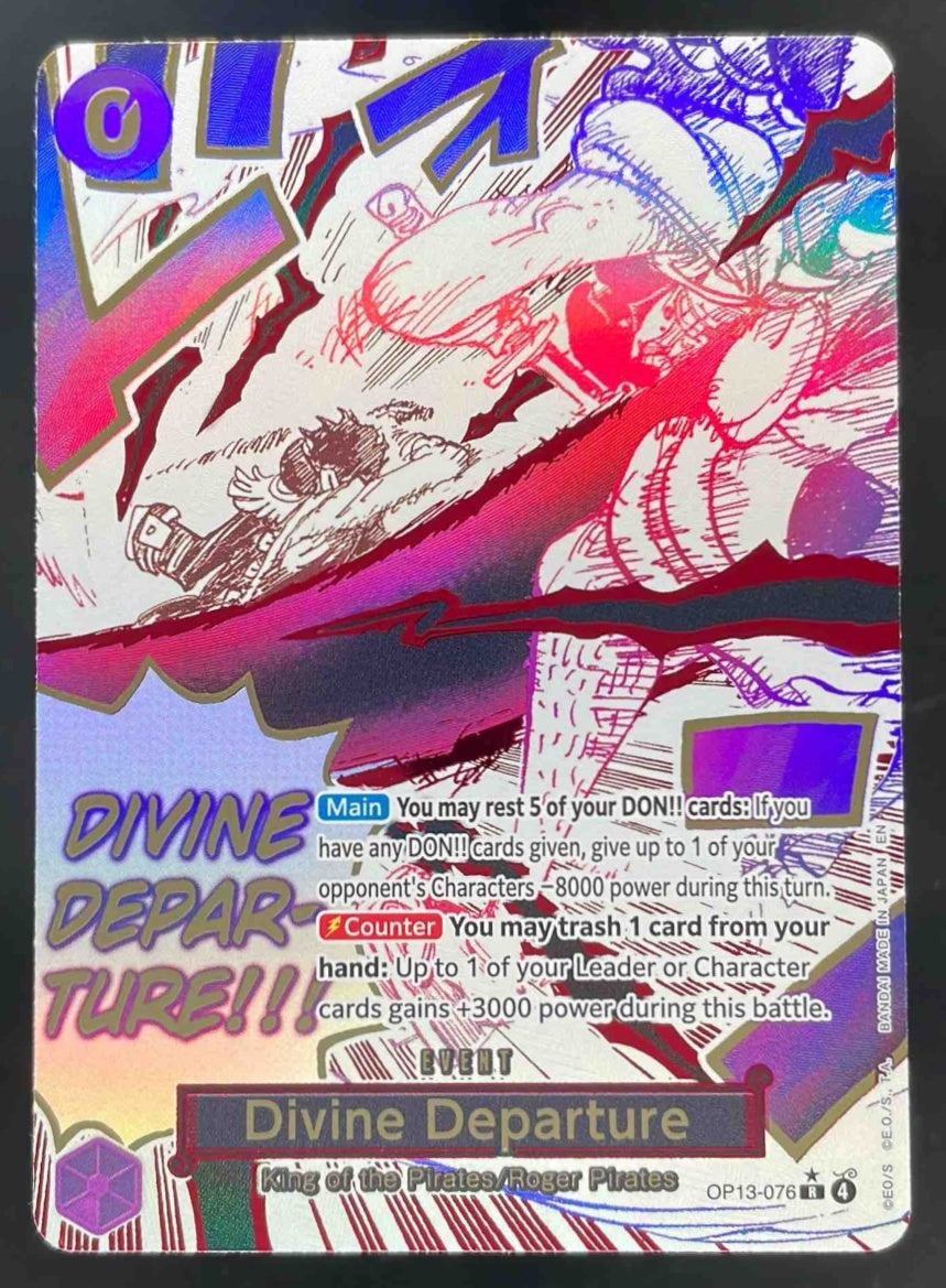 2025 One Piece Carrying On His Will Rare #OP13-076 Divine Departure