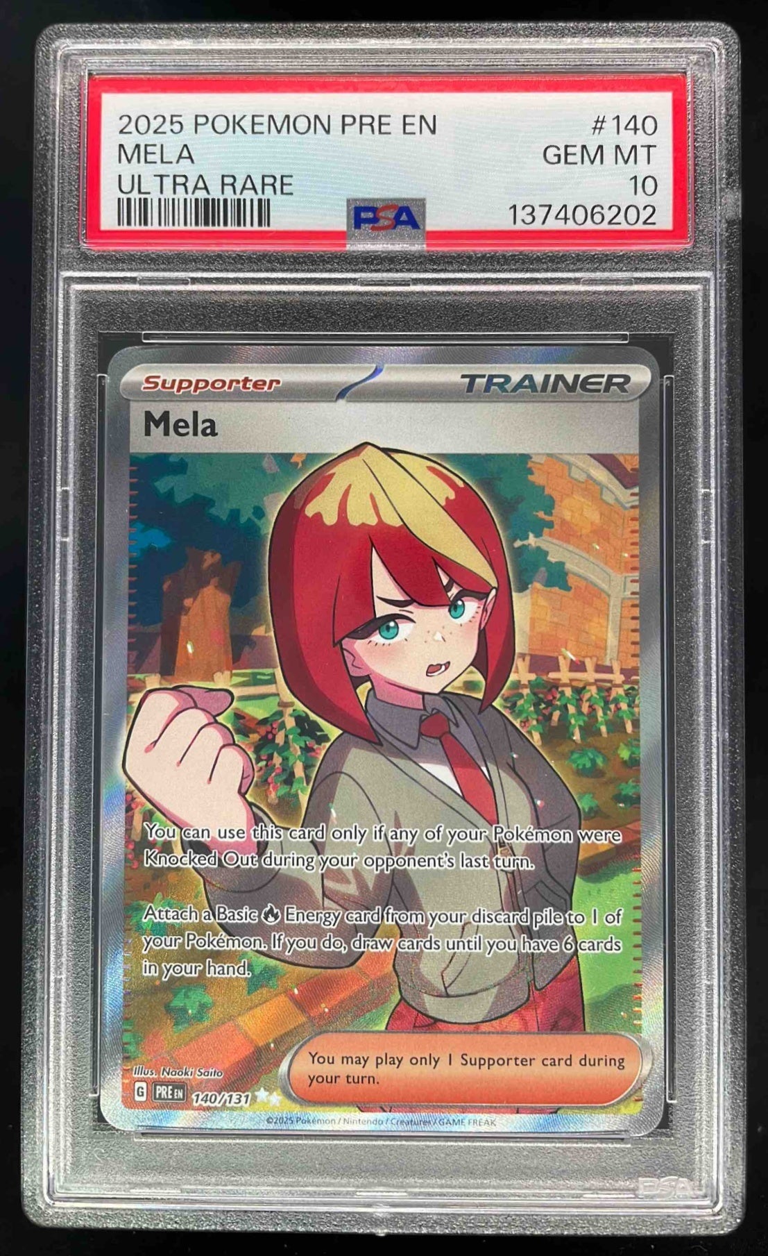 2025 Pokemon Prismatic Evolutions #140/131 Mela PSA 10
