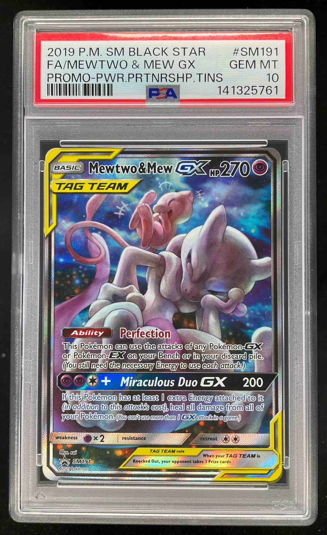 2016-19 Pokemon SM Black Star Promos #SM191 Mewtwo & Mew PSA 10