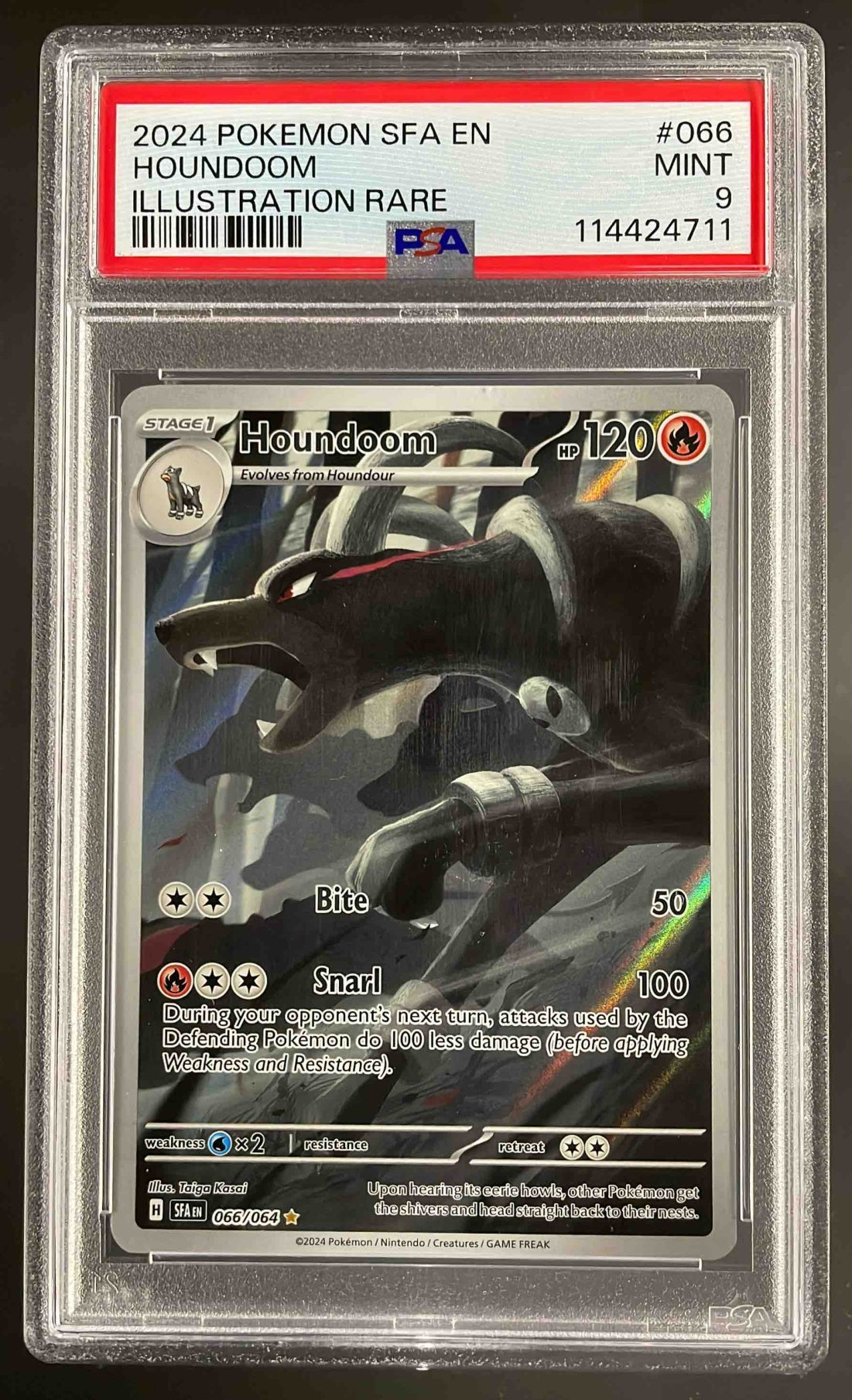 2024 Pokemon Shrouded Fable #066/064 Houndoom PSA 9