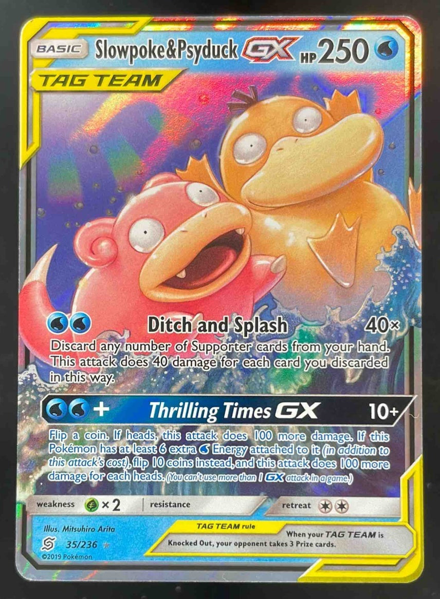 2019 Pokemon Sun & Moon Unified Minds #35/236 Slowpoke & Psyduck Tag Team Holo