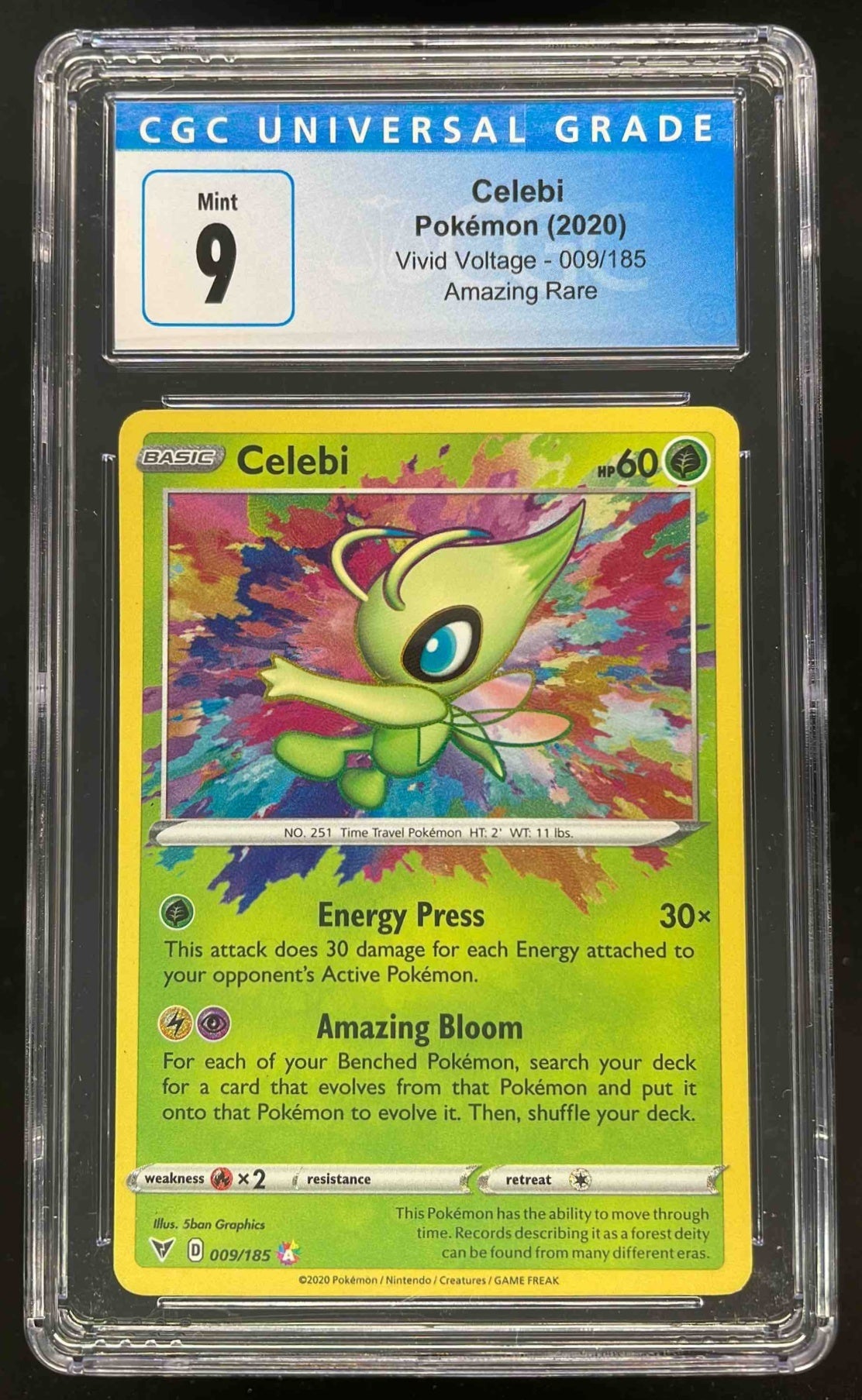 2020 Pokemon Sword & Shield Vivid Voltage #009/185 Celebi CGC 9
