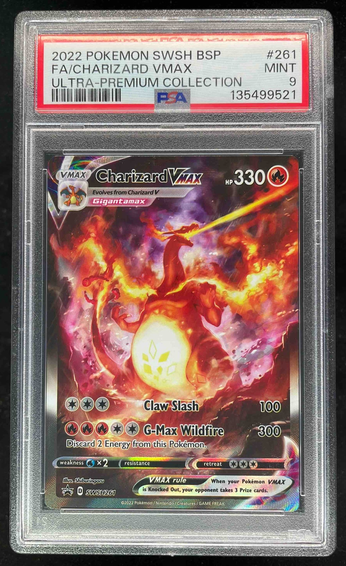 2022 Pokemon Sword & Shield Black Star Promos #SWSH261 Charizard VMAX PSA 9