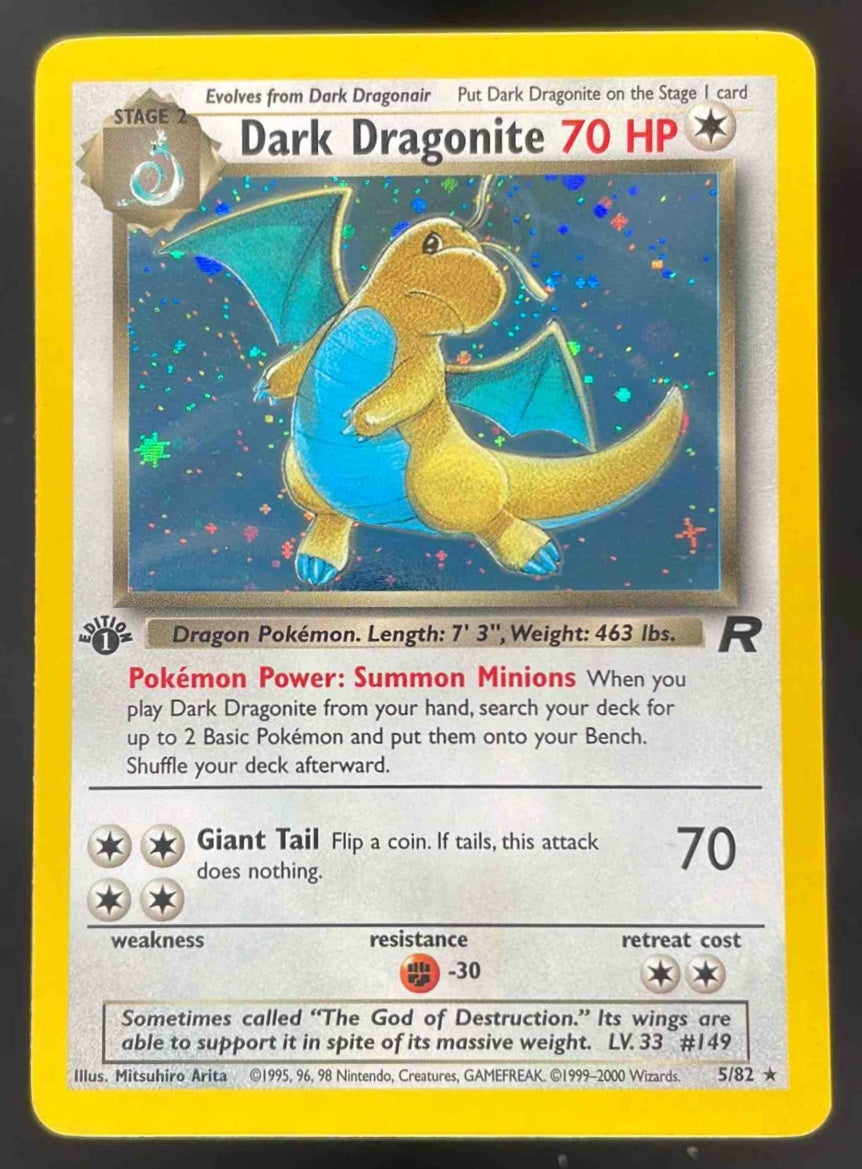 2000 Pokemon Team Rocket First Edition #5/82 Dark Dragonite Holo
