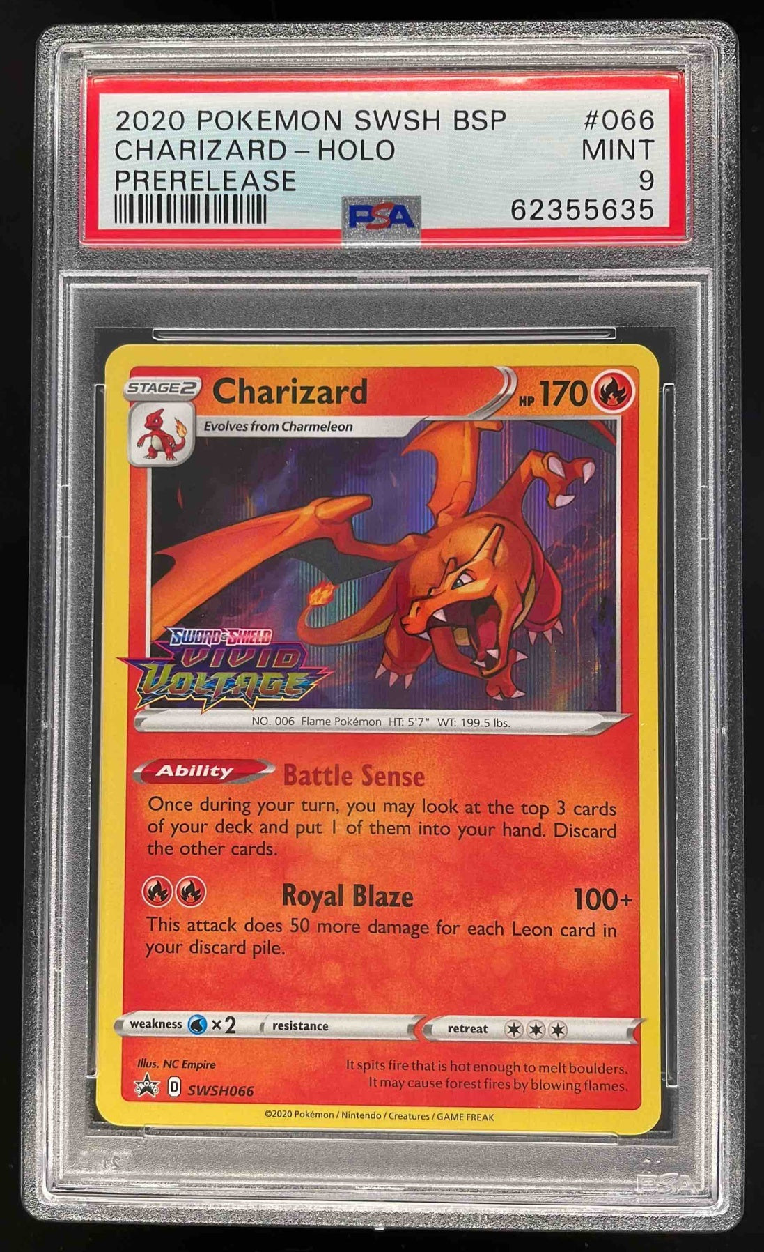 2020 Pokemon Sword & Shield Black Star Promos #SWSH066a Charizard PSA 9