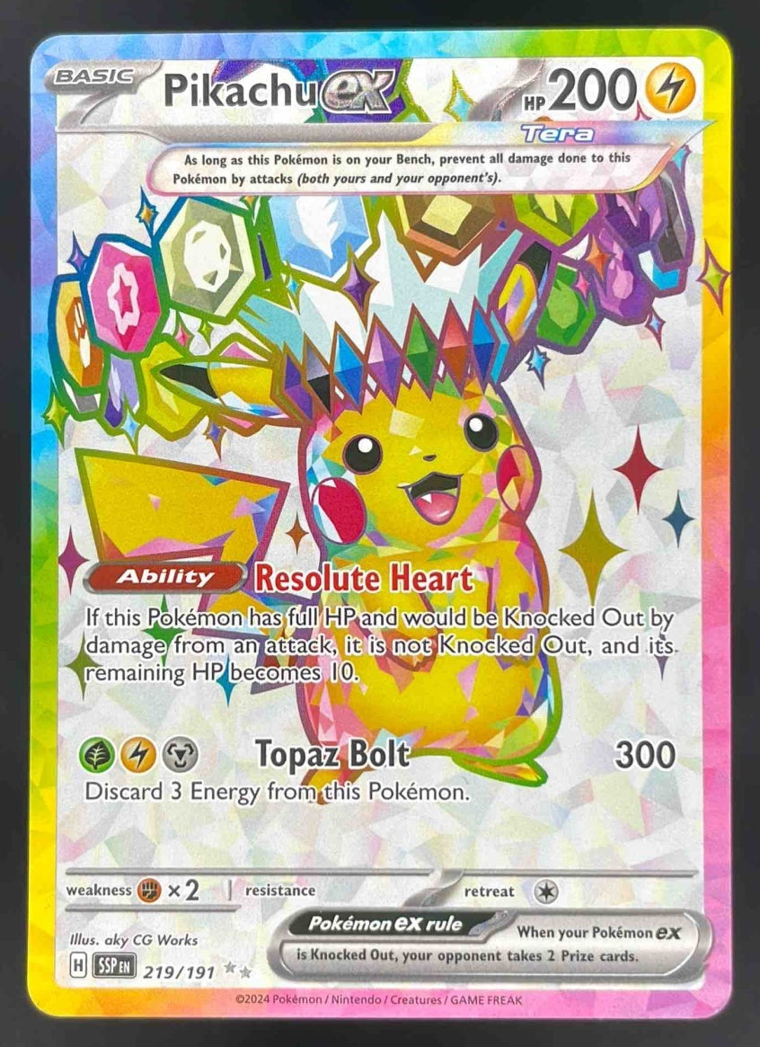 2024 Pokemon Surging Sparks #219/191 Pikachu Ex