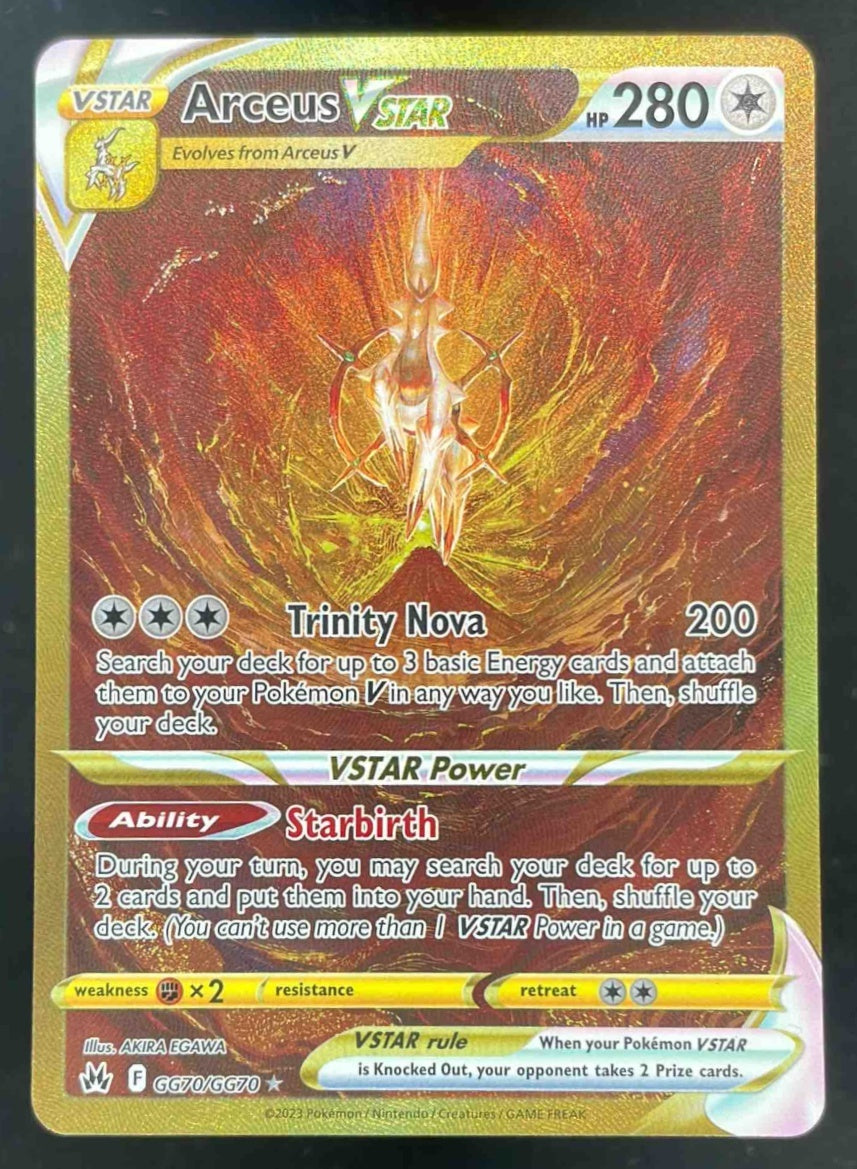 2023 Pokemon Sword Shield Crown Zenith Galarian Gallery #GG70/GG70 Arceus VSTAR