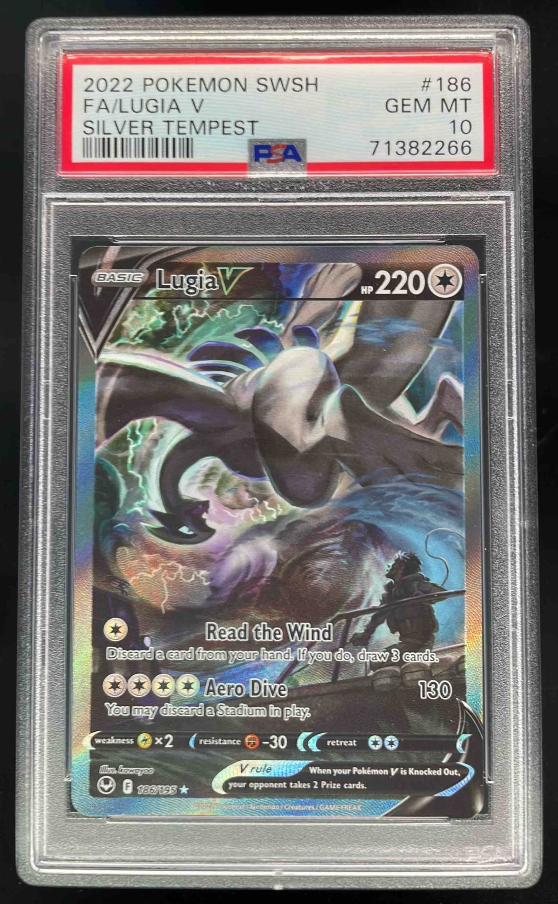 2022 Pokemon Sword & Shield Silver Tempest #186/195 Lugia V PSA 10