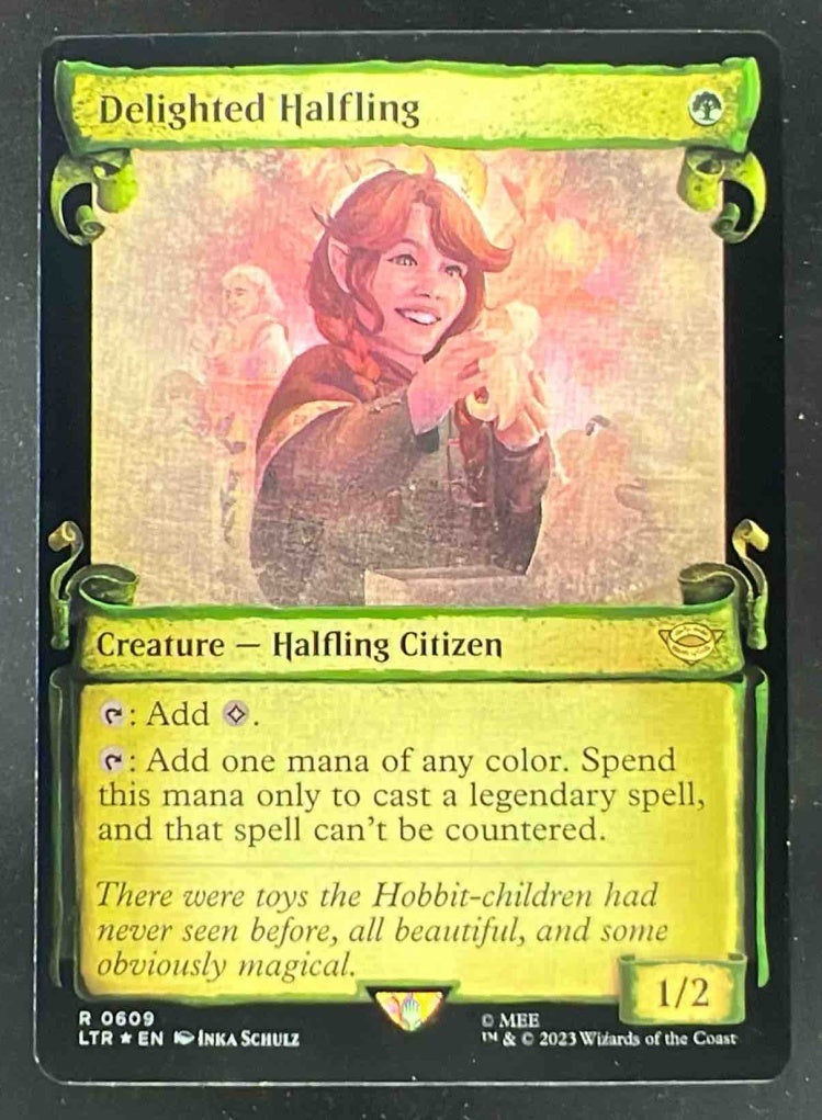 Magic The Gathering The Lord of the Rings Foil #0609 Delighted Halfling Scrolls