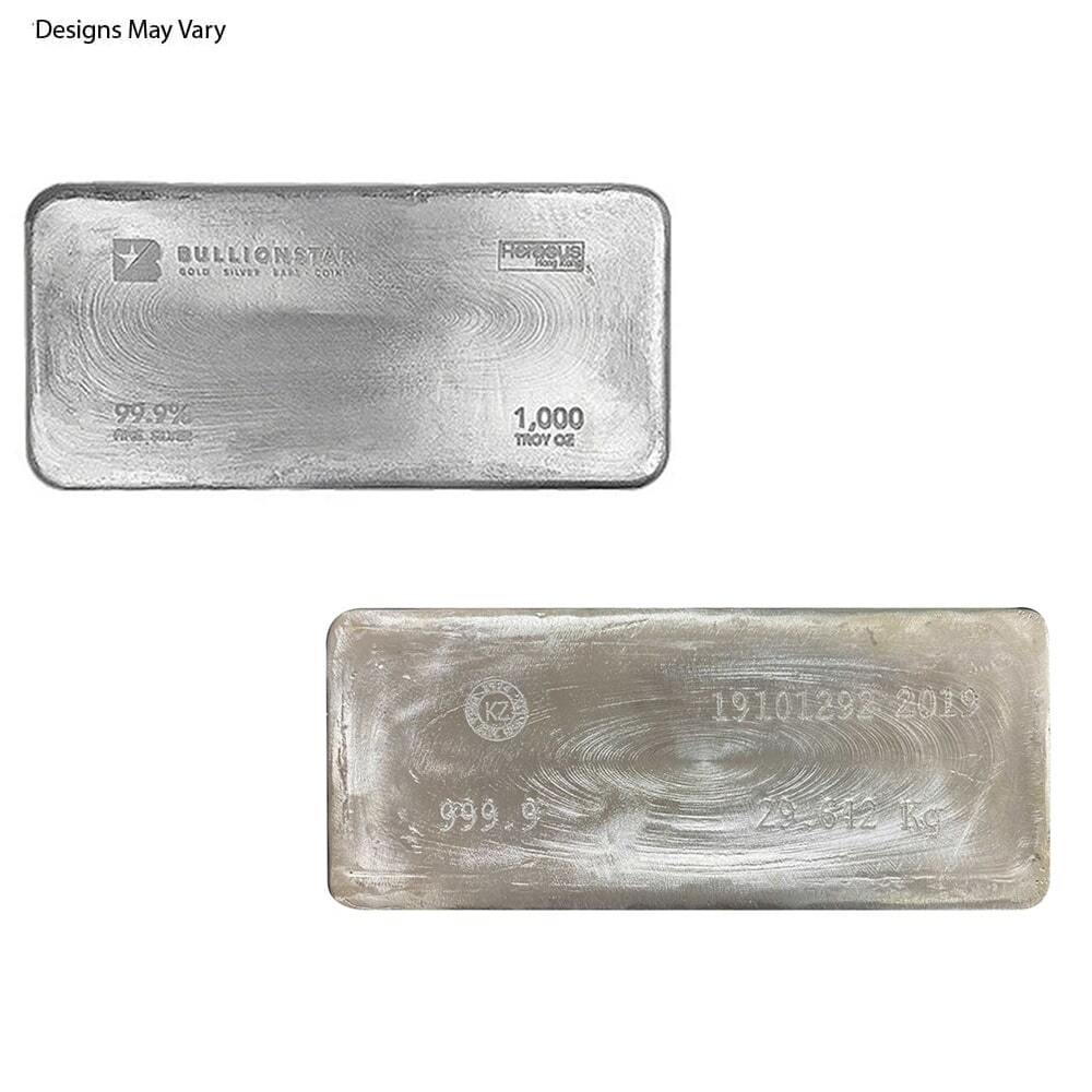 1000 oz (+/-) Generic Silver Bar .999+ Fine