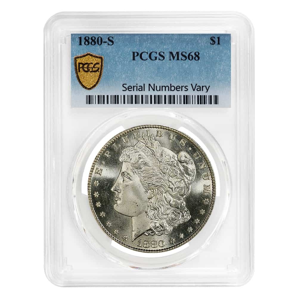 1880-S Morgan Silver Dollar $1 PCGS MS 68