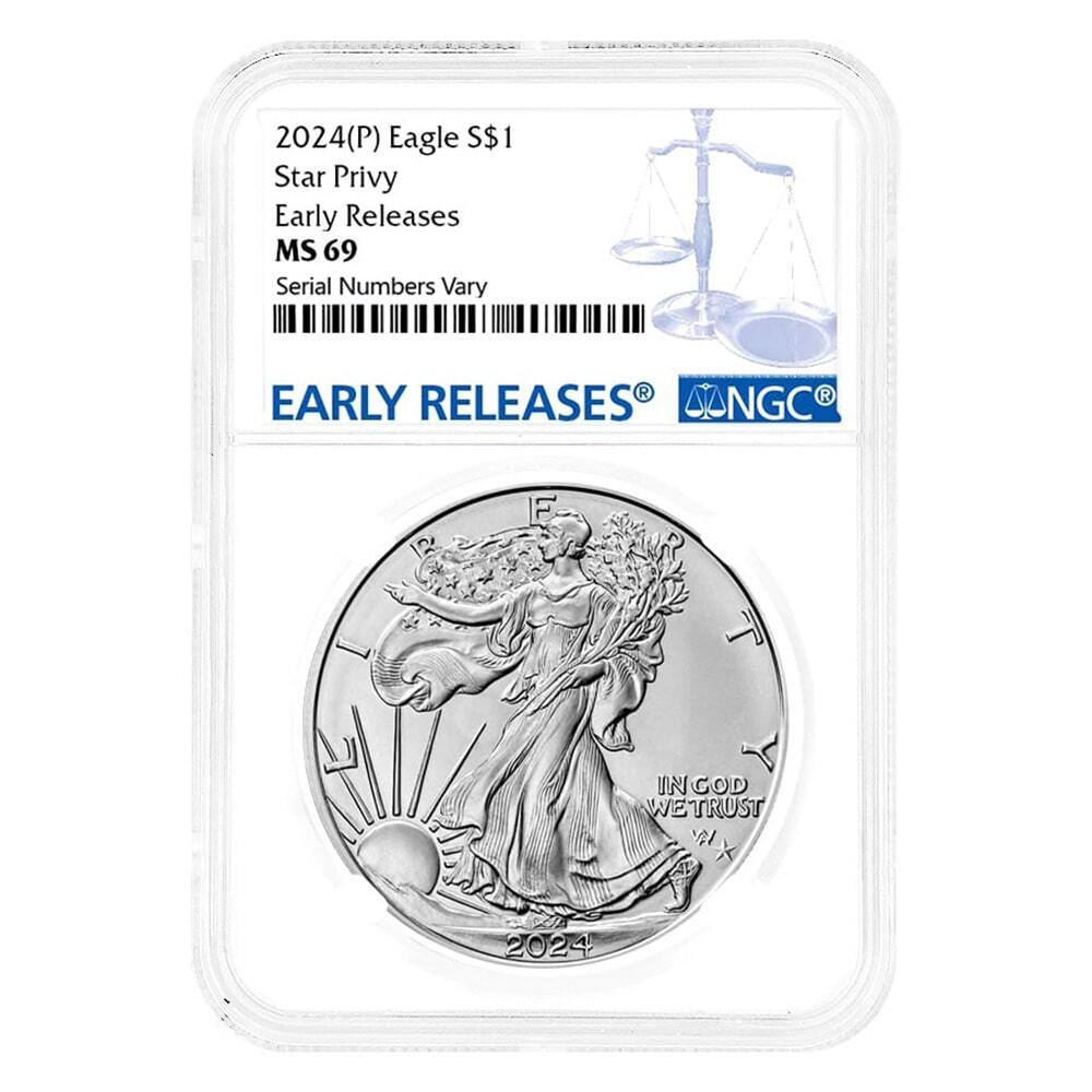 2024 (P) Star Privy 1 oz Silver American Eagle NGC MS 69 ER