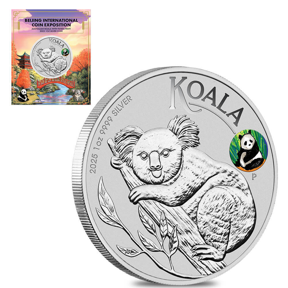 2025 1 oz Silver Australian Koala Perth Mint BU Panda Privy BICE