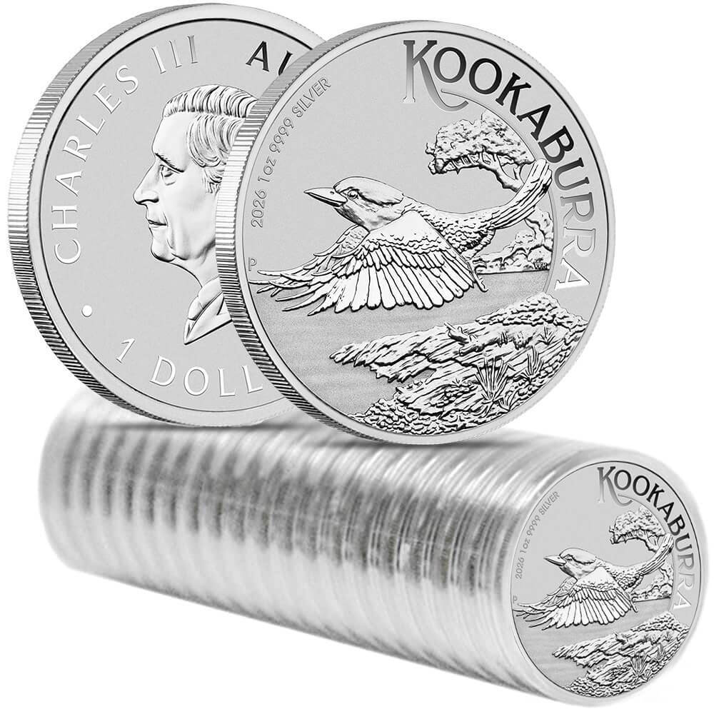 Roll of 20 - 2026 1 oz Silver Australian Kookaburra Perth Mint BU