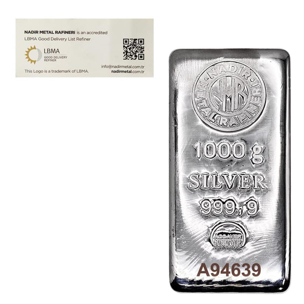 1 Kilo Nadir Refinery Silver Bar .9999 Fine