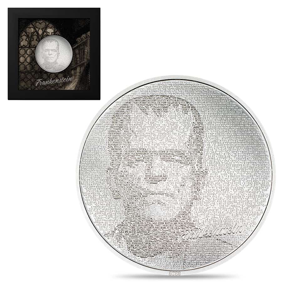 2023 Cook Islands 1 oz Silver Typefaces Frankenstein Coin
