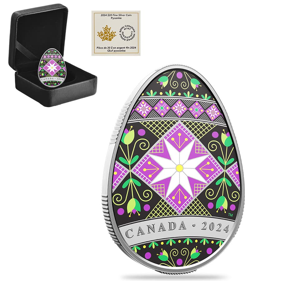2024 Canada 1 oz Silver Pysanka Easter Egg Coin