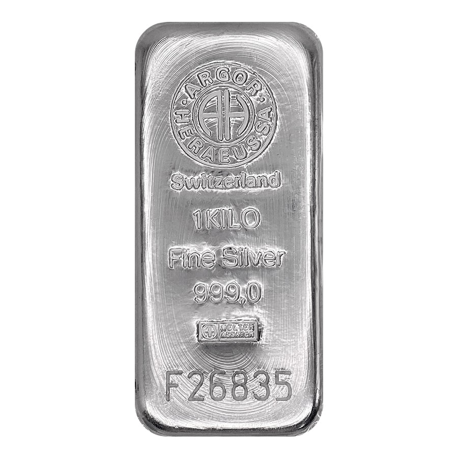1 Kilo Argor Heraeus Silver Cast Bar .999 Fine (Sealed)