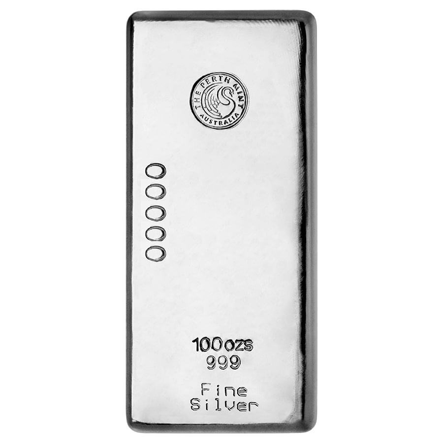 100 oz Perth Mint Silver Bar .999 Fine