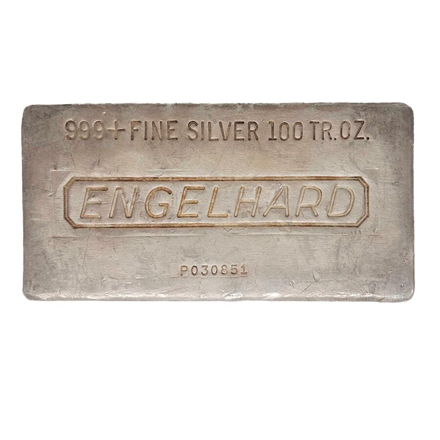 100 oz Engelhard Silver Bar .999 Fine (7th Series)