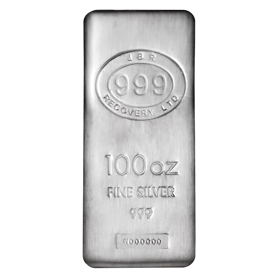 100 oz JBR Silver Bar .999 Fine