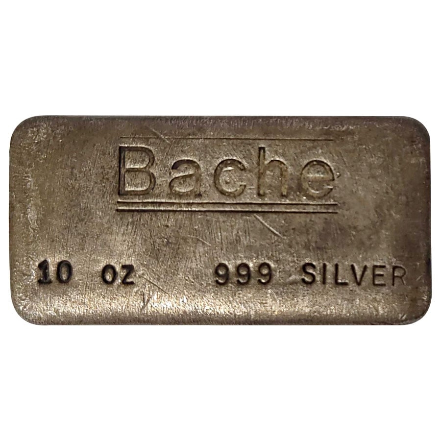 10 oz Bache Silver Bar .999 Fine