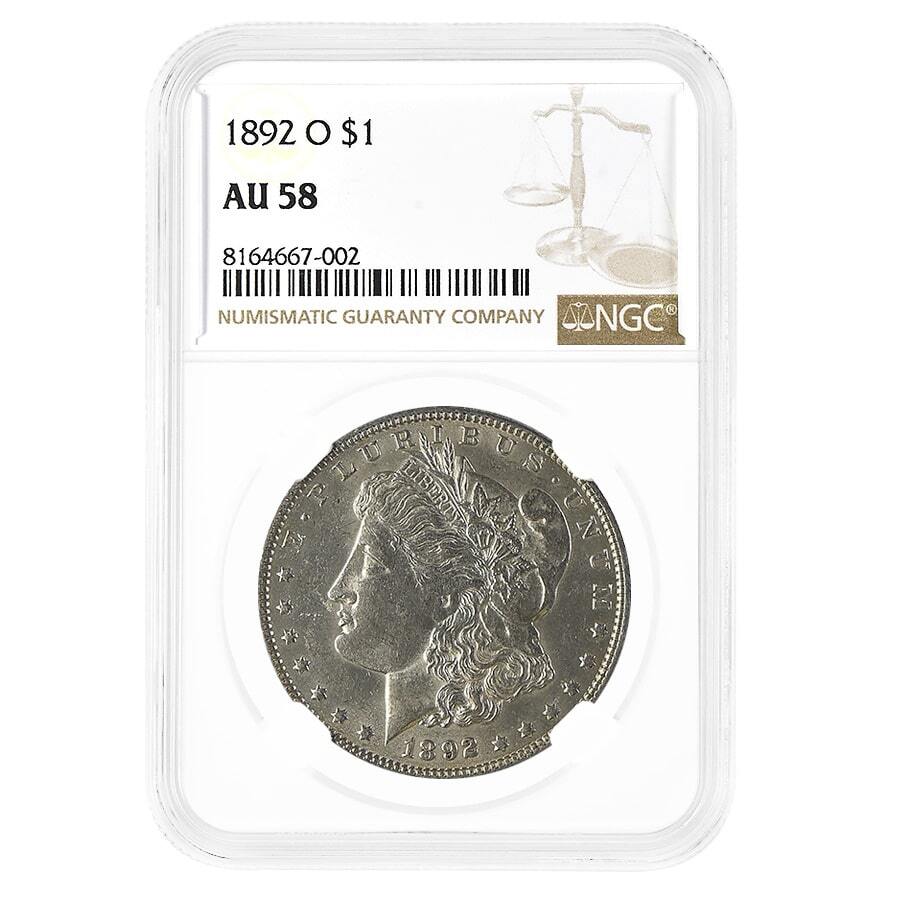 1892-O Morgan Silver Dollar $1 NGC AU 58