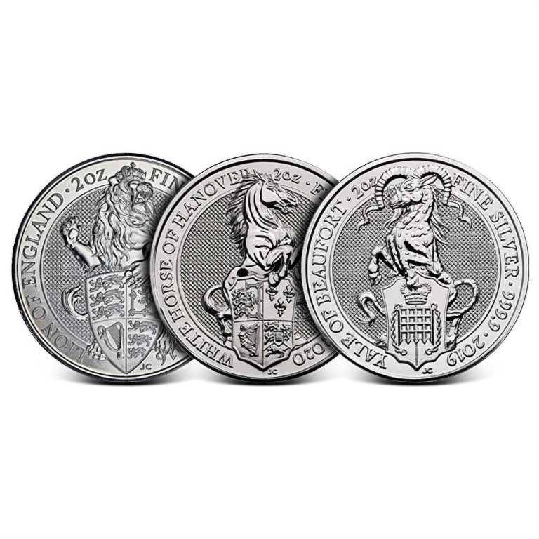 2 oz British Silver Queen's Beast Coin (Random Year, Varied Condition)